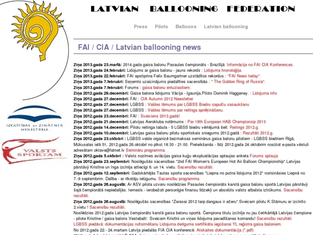 Latvijas gaisa balonu sporta savienība, 