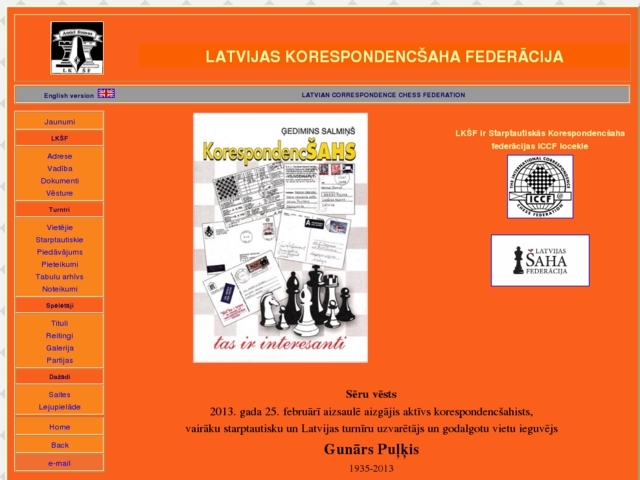 Latvijas korespondencšaha federācija, 